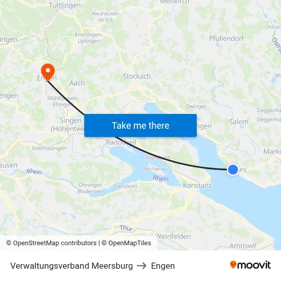 Verwaltungsverband Meersburg to Engen map