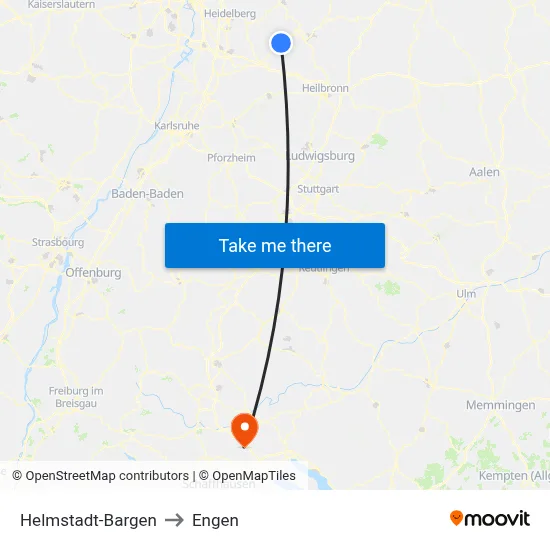 Helmstadt-Bargen to Engen map