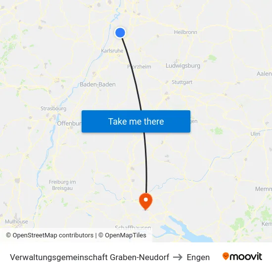Verwaltungsgemeinschaft Graben-Neudorf to Engen map