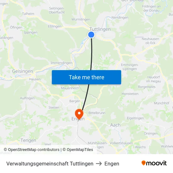 Verwaltungsgemeinschaft Tuttlingen to Engen map
