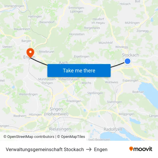 Verwaltungsgemeinschaft Stockach to Engen map