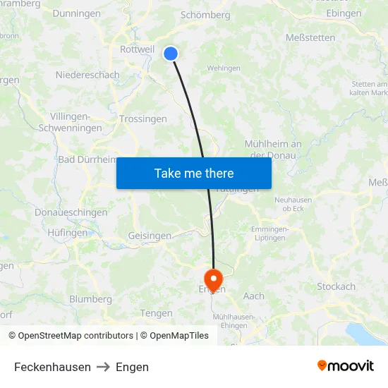 Feckenhausen to Engen map