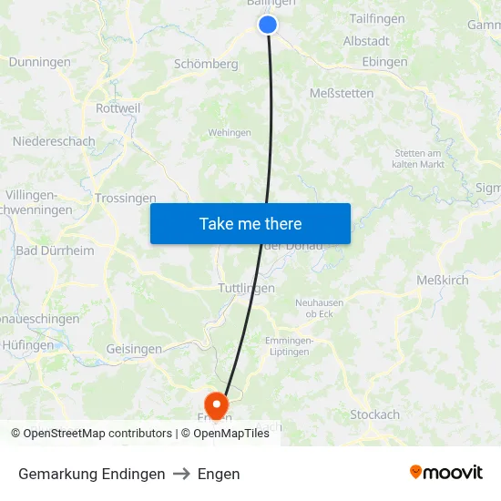Gemarkung Endingen to Engen map