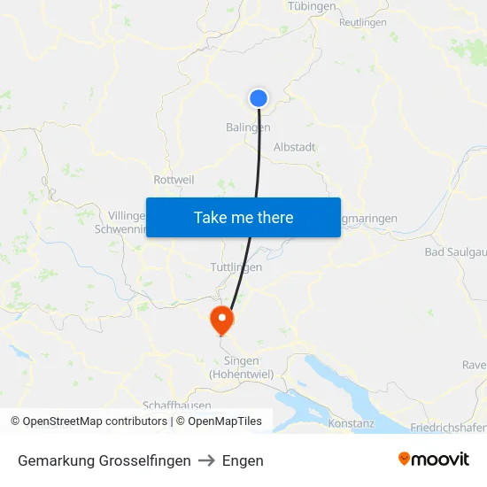 Gemarkung Grosselfingen to Engen map