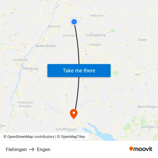 Flehingen to Engen map