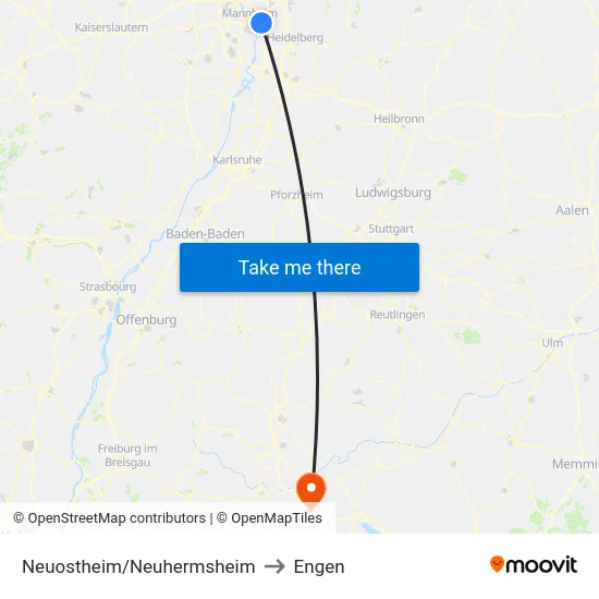 Neuostheim/Neuhermsheim to Engen map