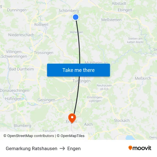 Gemarkung Ratshausen to Engen map