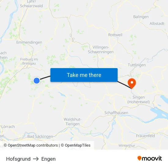 Hofsgrund to Engen map