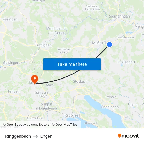 Ringgenbach to Engen map