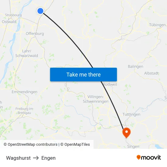 Wagshurst to Engen map