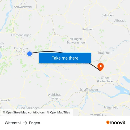 Wittental to Engen map