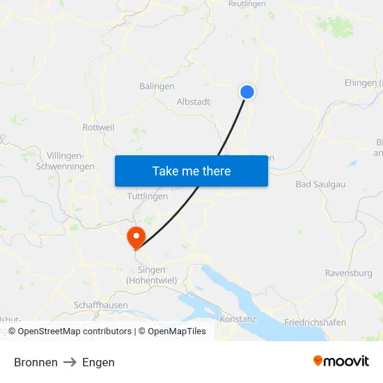 Bronnen to Engen map