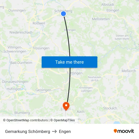 Gemarkung Schömberg to Engen map
