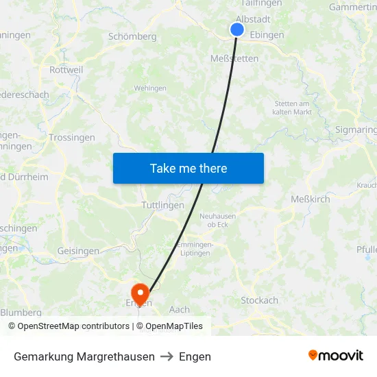 Gemarkung Margrethausen to Engen map