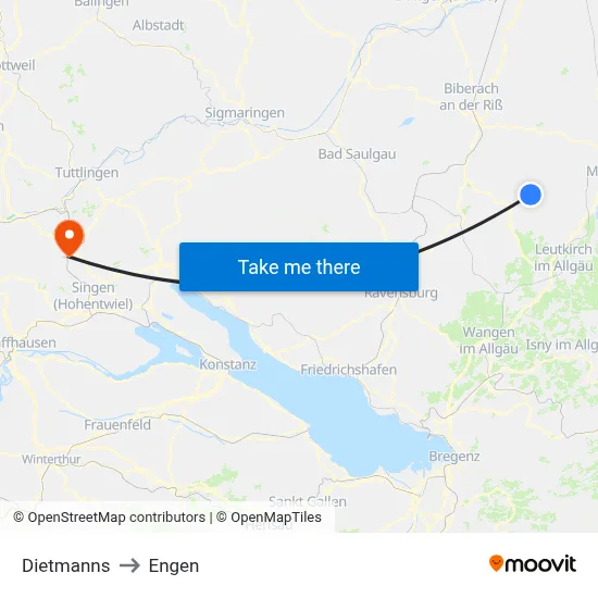Dietmanns to Engen map