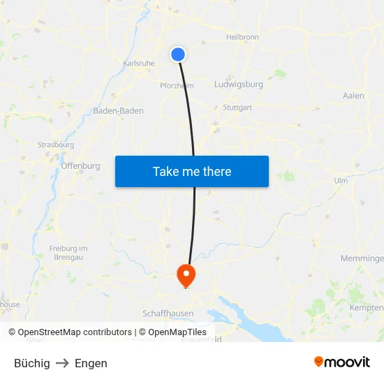 Büchig to Engen map