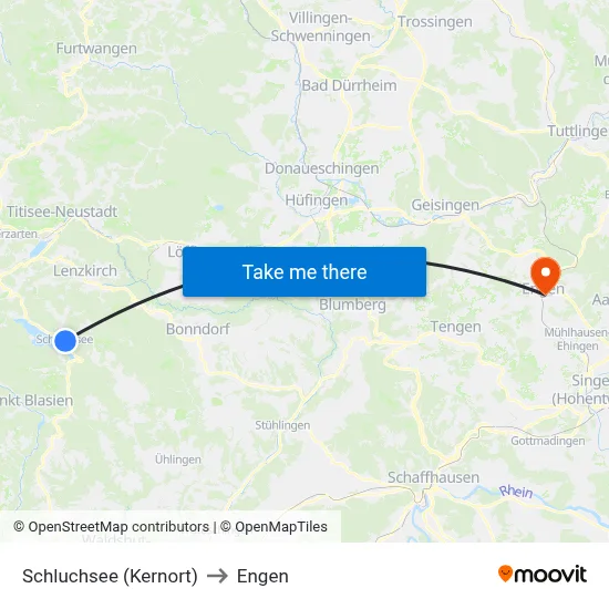 Schluchsee (Kernort) to Engen map