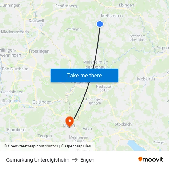 Gemarkung Unterdigisheim to Engen map