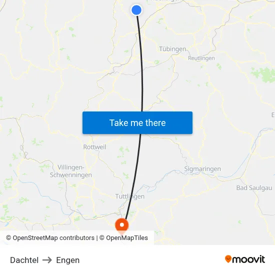 Dachtel to Engen map