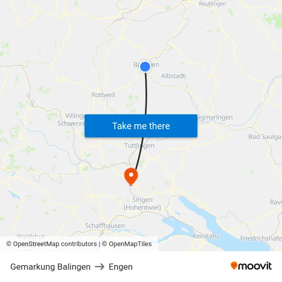 Gemarkung Balingen to Engen map