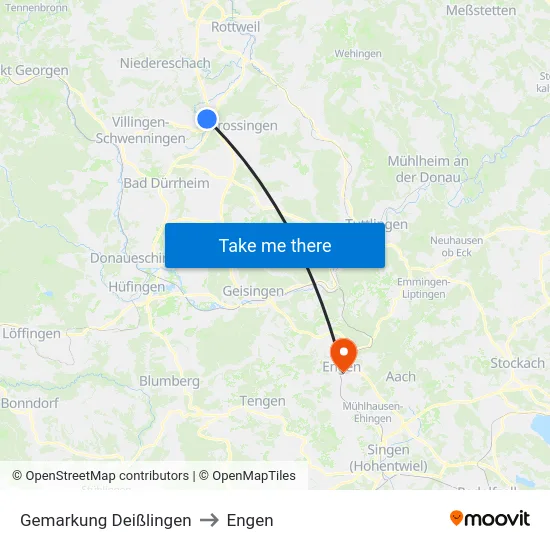 Gemarkung Deißlingen to Engen map