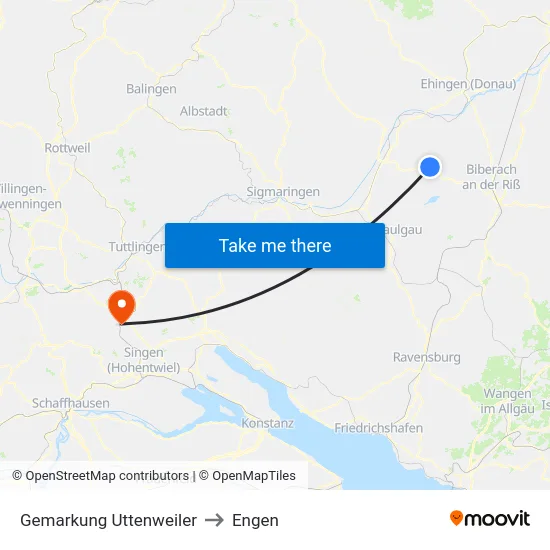 Gemarkung Uttenweiler to Engen map