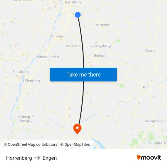 Horrenberg to Engen map