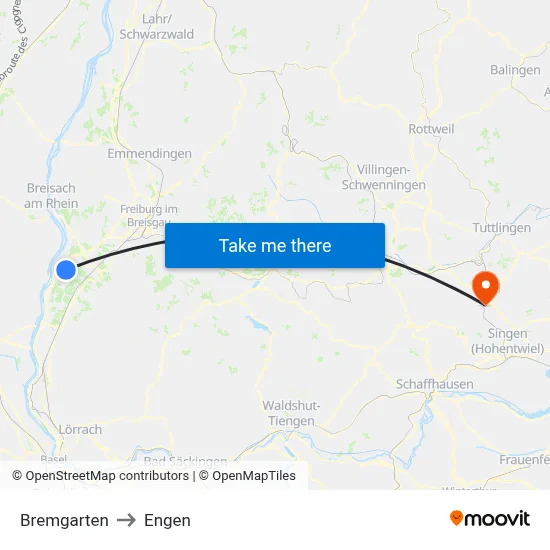 Bremgarten to Engen map