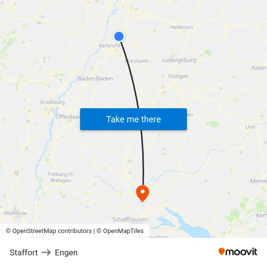 Staffort to Engen map