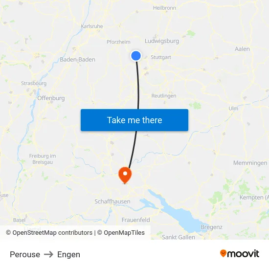 Perouse to Engen map
