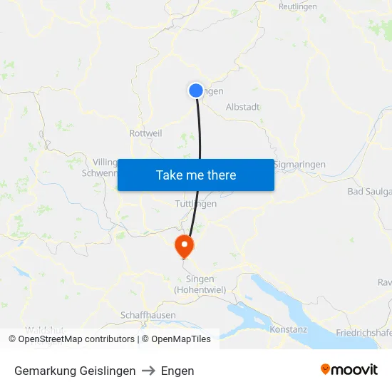 Gemarkung Geislingen to Engen map