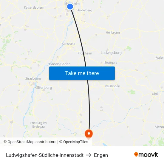 Ludwigshafen-Südliche-Innenstadt to Engen map