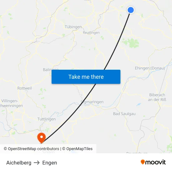 Aichelberg to Engen map