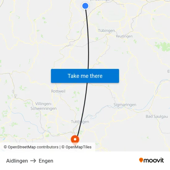 Aidlingen to Engen map