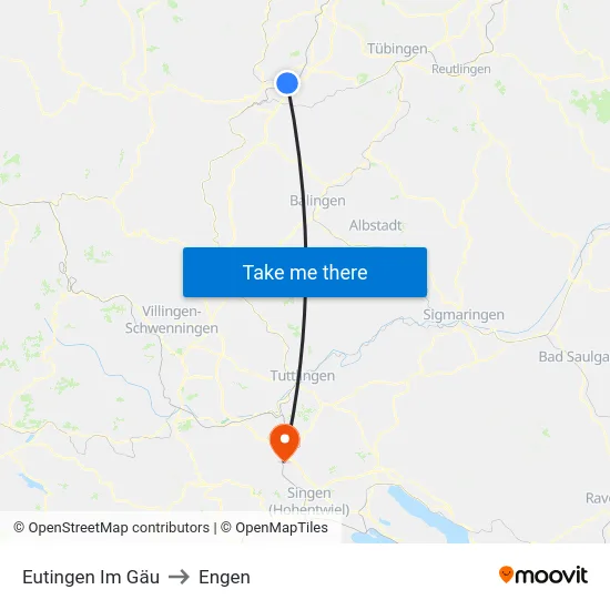 Eutingen Im Gäu to Engen map
