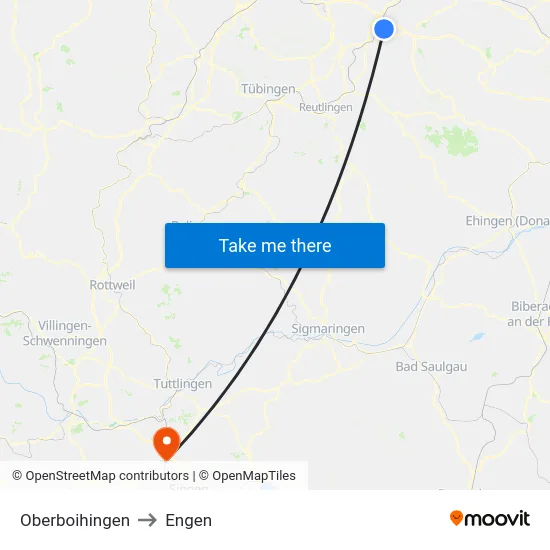Oberboihingen to Engen map