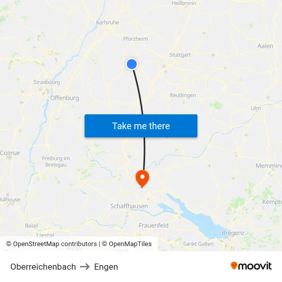 Oberreichenbach to Engen map