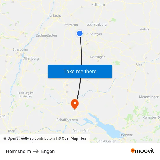 Heimsheim to Engen map