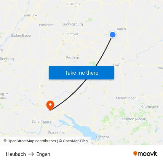 Heubach to Engen map