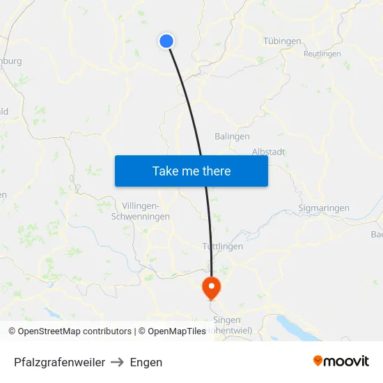 Pfalzgrafenweiler to Engen map