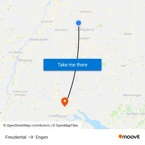 Freudental to Engen map