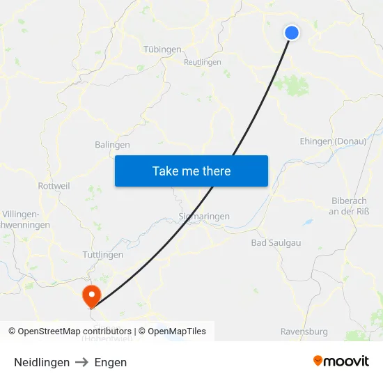 Neidlingen to Engen map