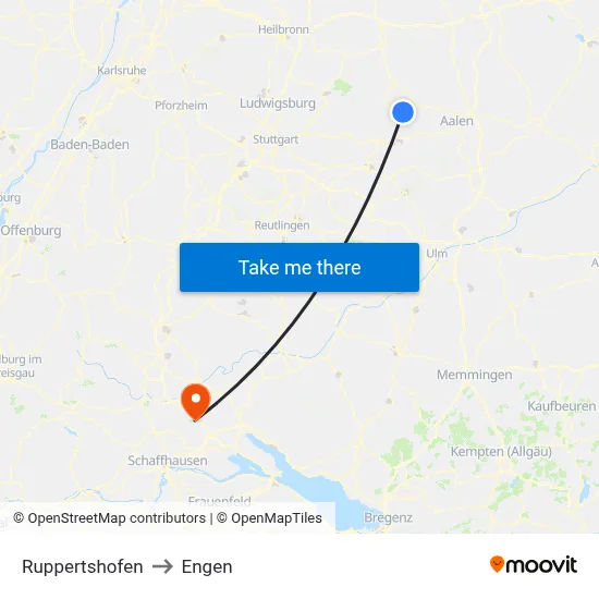 Ruppertshofen to Engen map