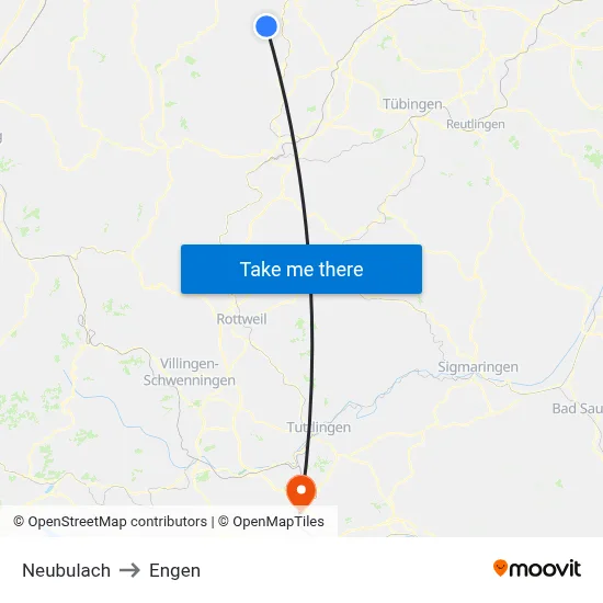 Neubulach to Engen map