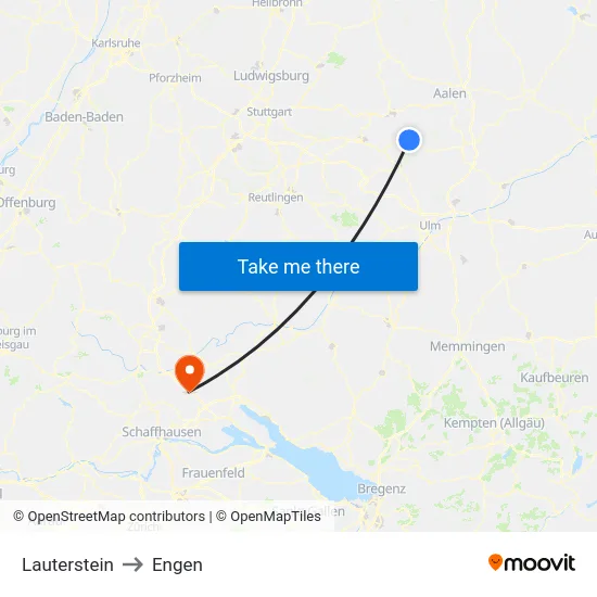 Lauterstein to Engen map