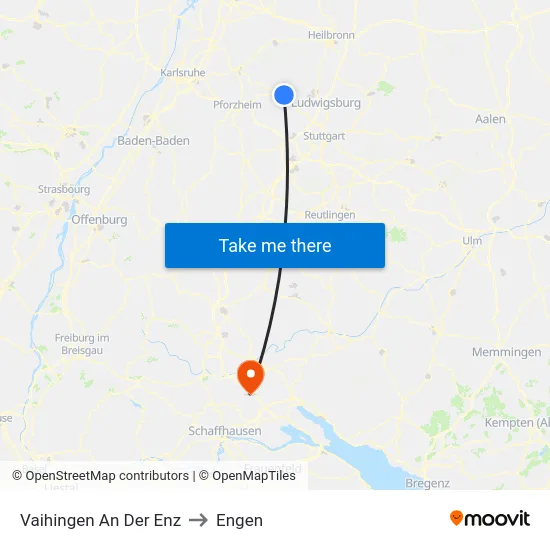 Vaihingen An Der Enz to Engen map