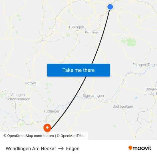 Wendlingen Am Neckar to Engen map