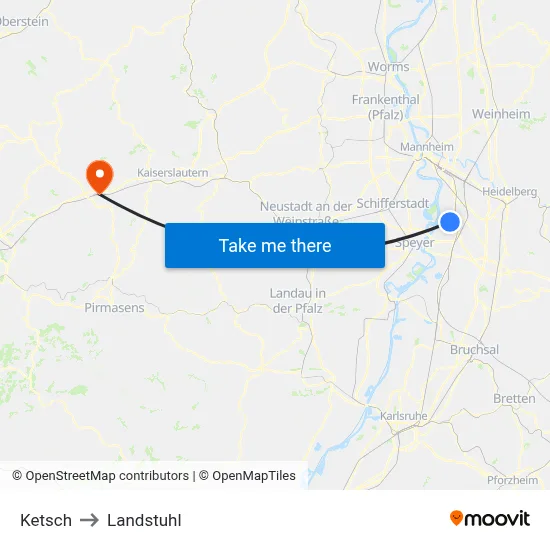 Ketsch to Landstuhl map