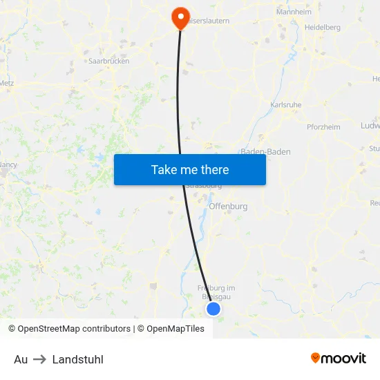 Au to Landstuhl map