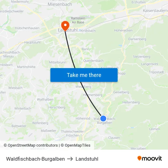 Waldfischbach-Burgalben to Landstuhl map